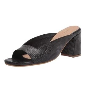 KAANAS Istanbul Black Lizzard Peep-Toe Heels Heeled Sandal